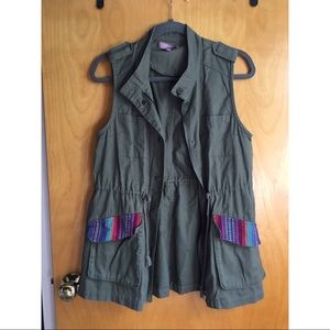 Army Green long Vest WITH POCKETS!!!!!!